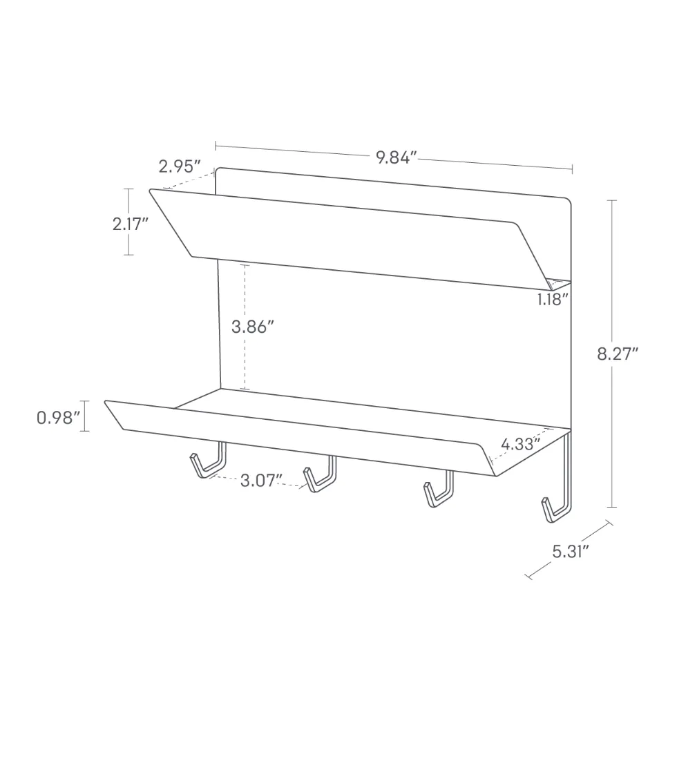 Magnetic Entryway Rack - Steel