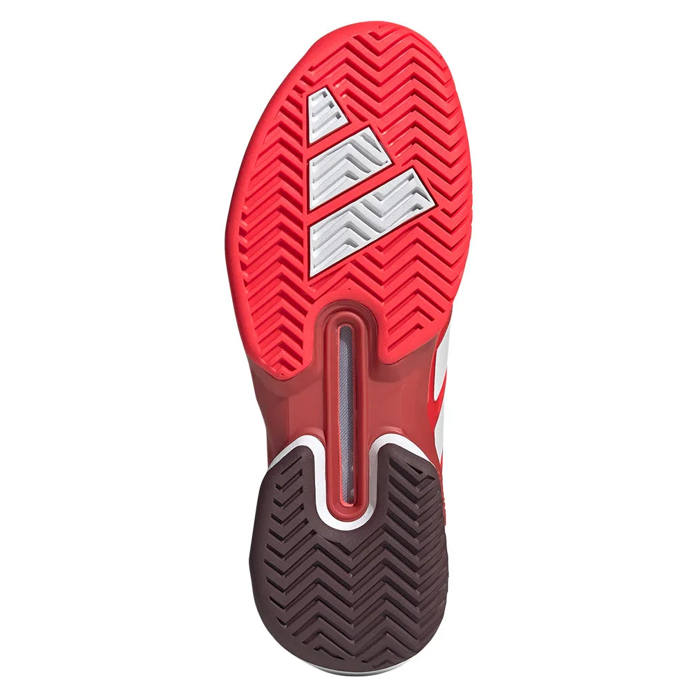 Men`s Adizero Ubersonic 5 Tennis Shoes Lucid Red and Zero Metallic