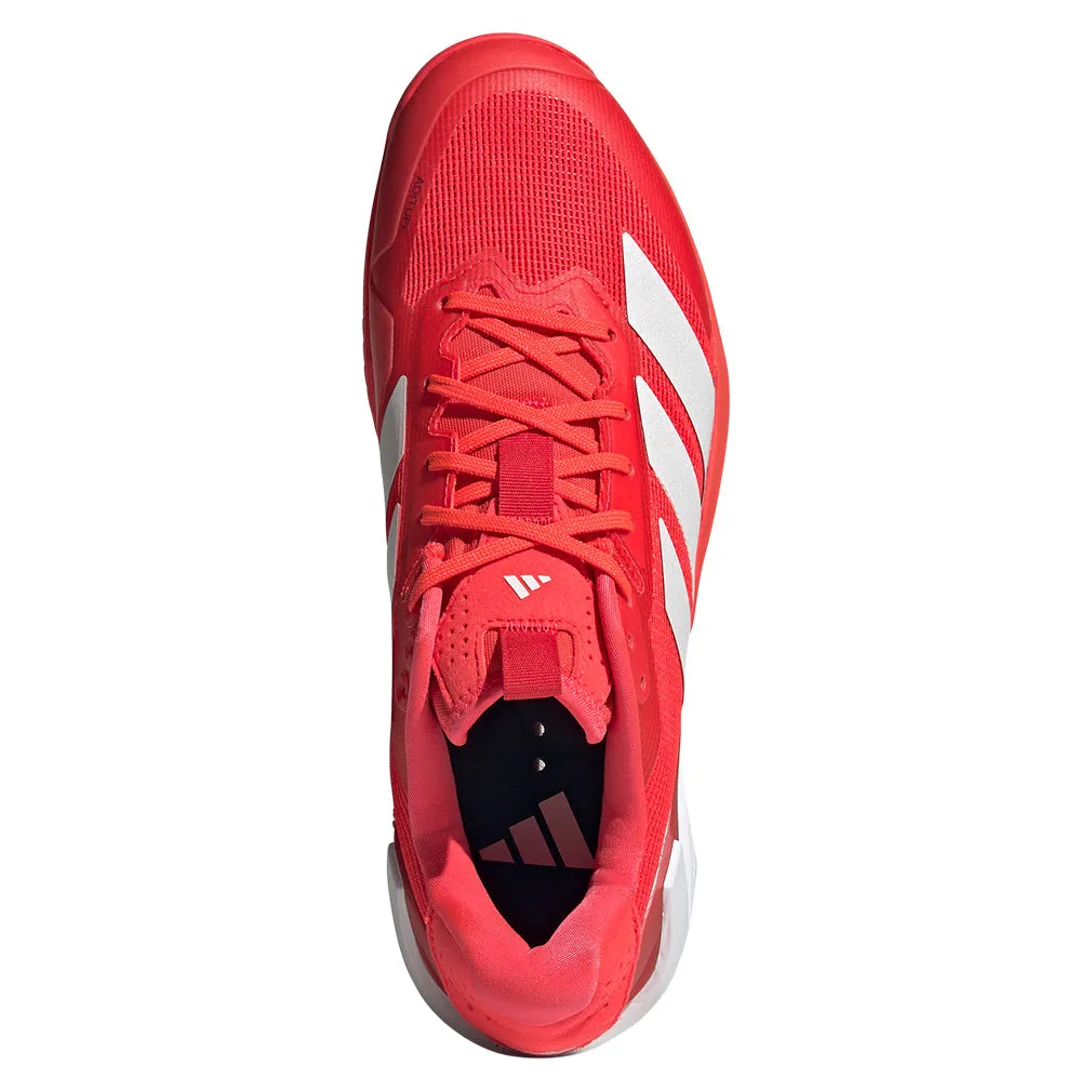 Men`s Adizero Ubersonic 5 Tennis Shoes Lucid Red and Zero Metallic