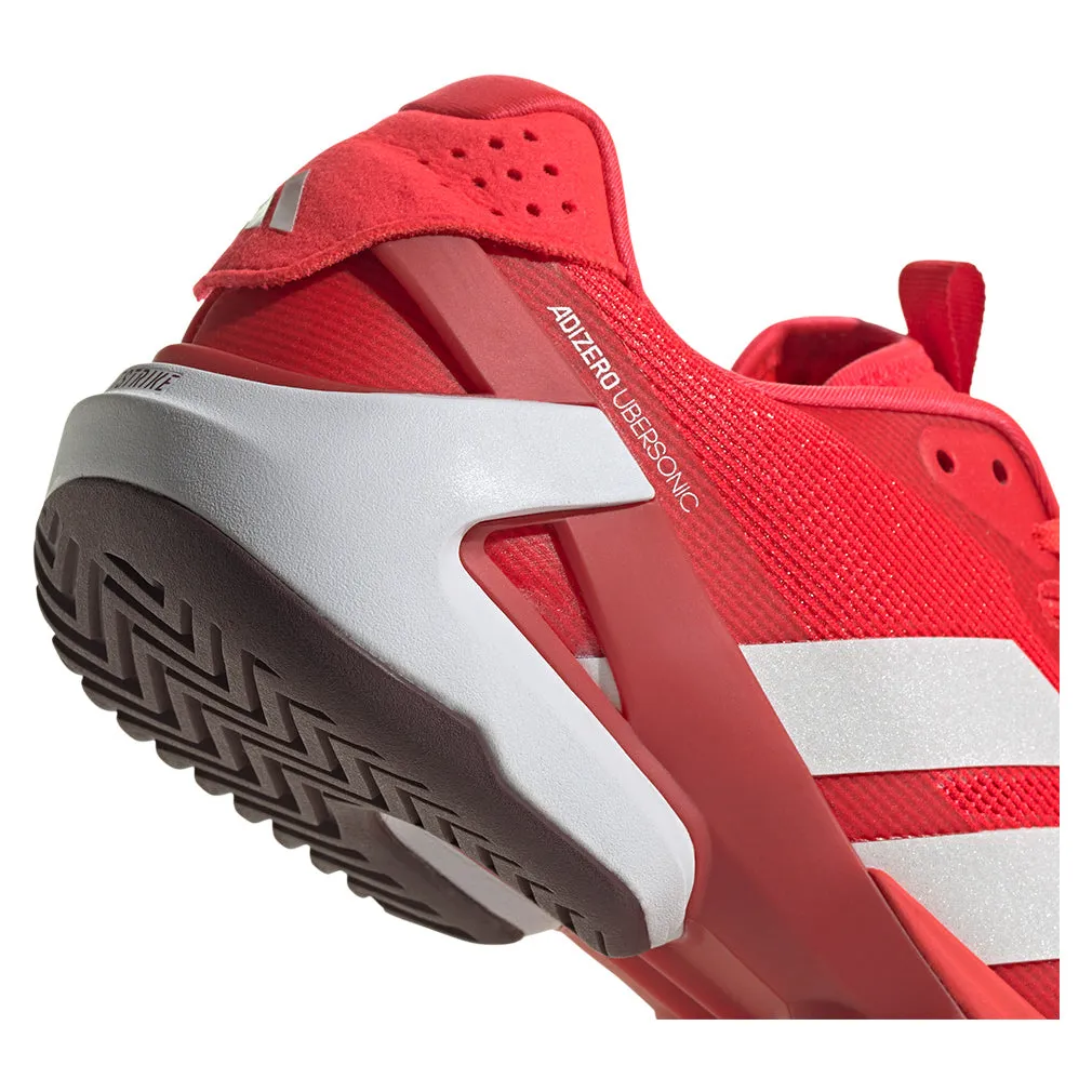 Men`s Adizero Ubersonic 5 Tennis Shoes Lucid Red and Zero Metallic