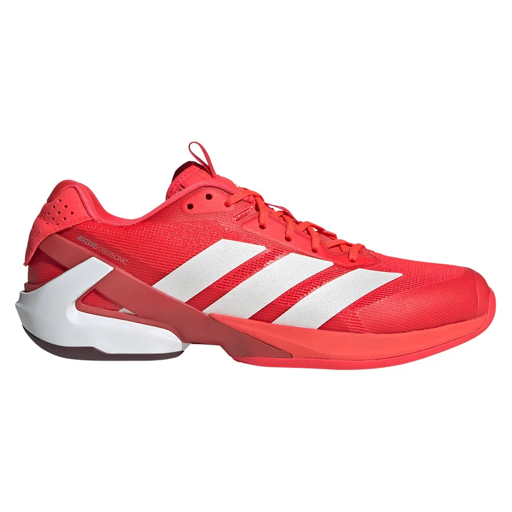 Men`s Adizero Ubersonic 5 Tennis Shoes Lucid Red and Zero Metallic