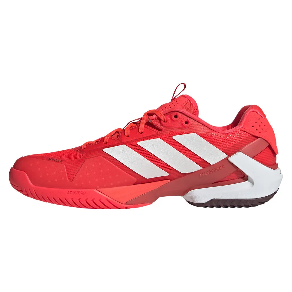 Men`s Adizero Ubersonic 5 Tennis Shoes Lucid Red and Zero Metallic