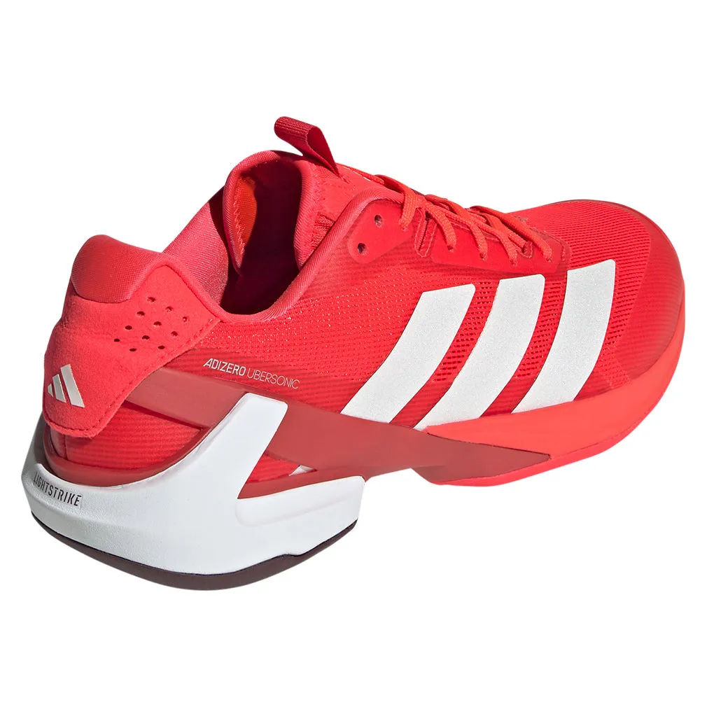 Men`s Adizero Ubersonic 5 Tennis Shoes Lucid Red and Zero Metallic