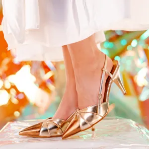 Metallic Ankle Strap Sandal BWR 048