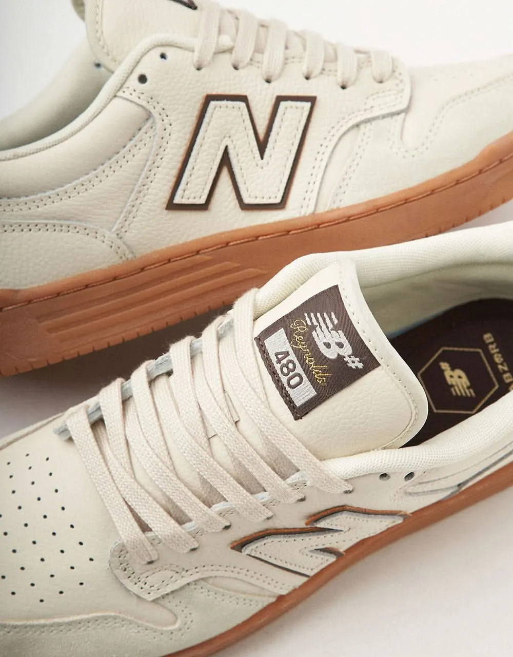 New Balance Numeric 480 Andrew Reynolds Skate Shoes - Sea Salt/Brown