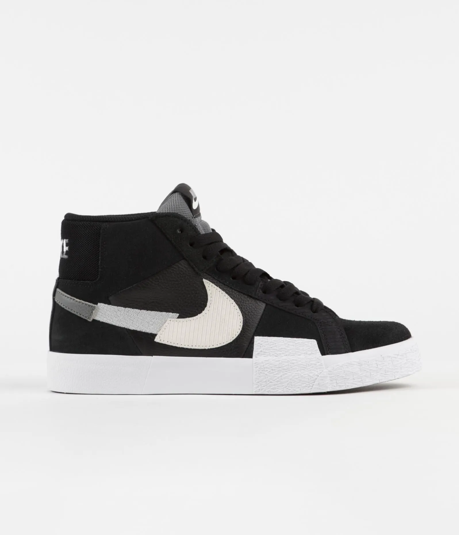 Nike SB Blazer Mid Mosaic Shoes - Black / White - Wolf Grey - Cool Grey