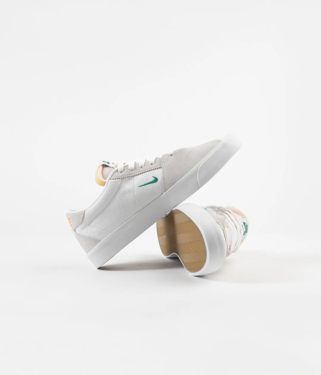 Nike SB Bruin Edge Shoes - White / Neptune Green - Vivid Orange