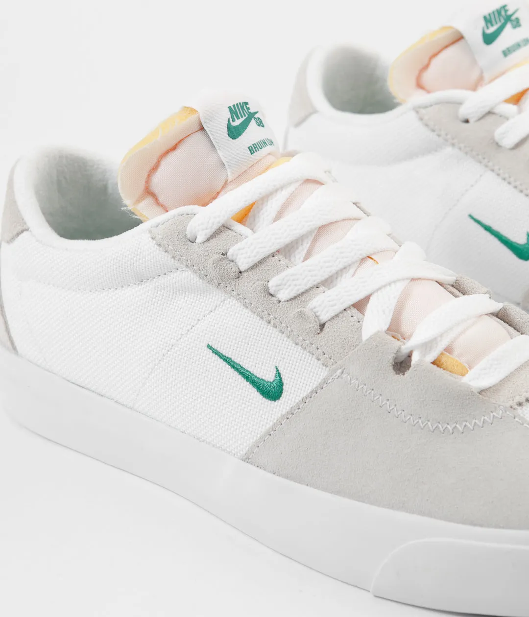 Nike SB Bruin Edge Shoes - White / Neptune Green - Vivid Orange