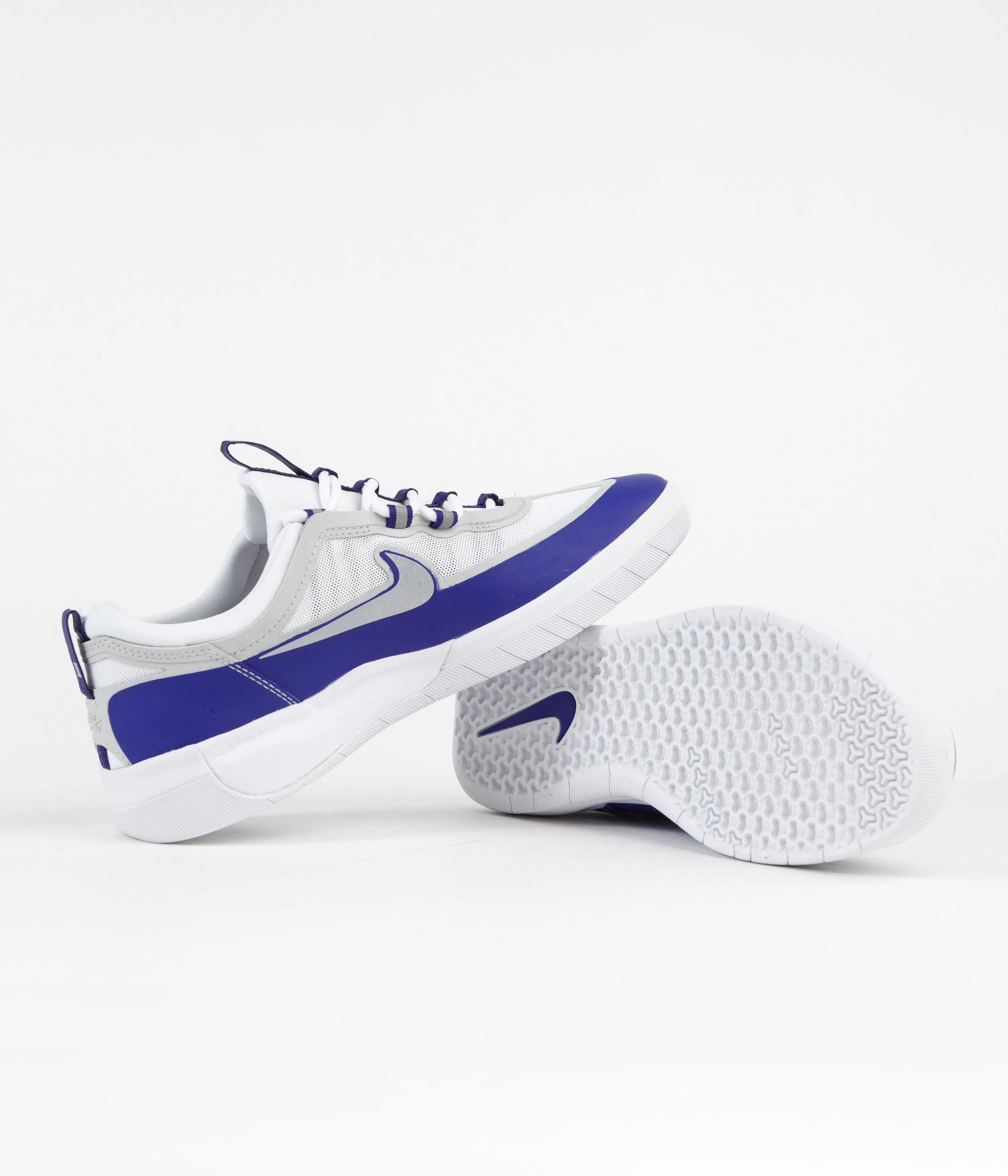 Nike SB Nyjah Free 2 Shoes - Concord / Silver - Grey Fog - White