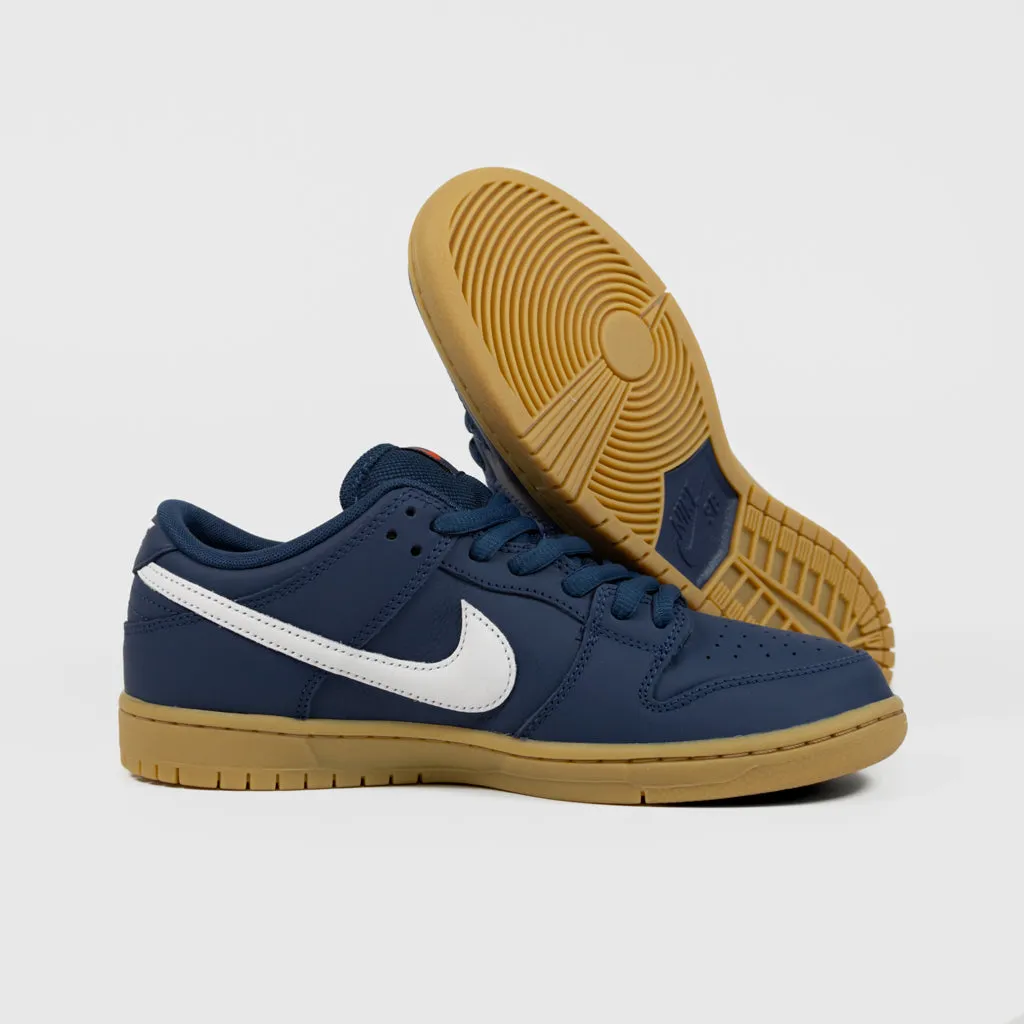 Nike SB - 'Orange Label' Dunk Low Pro Shoes - Navy / White - Navy - Light Gum