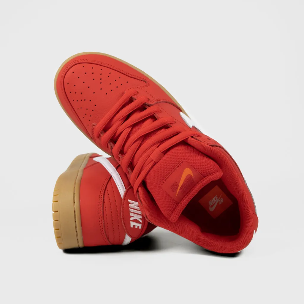 Nike SB - 'Orange Label' Dunk Low Pro Shoes - Red / White - Red - Light Gum