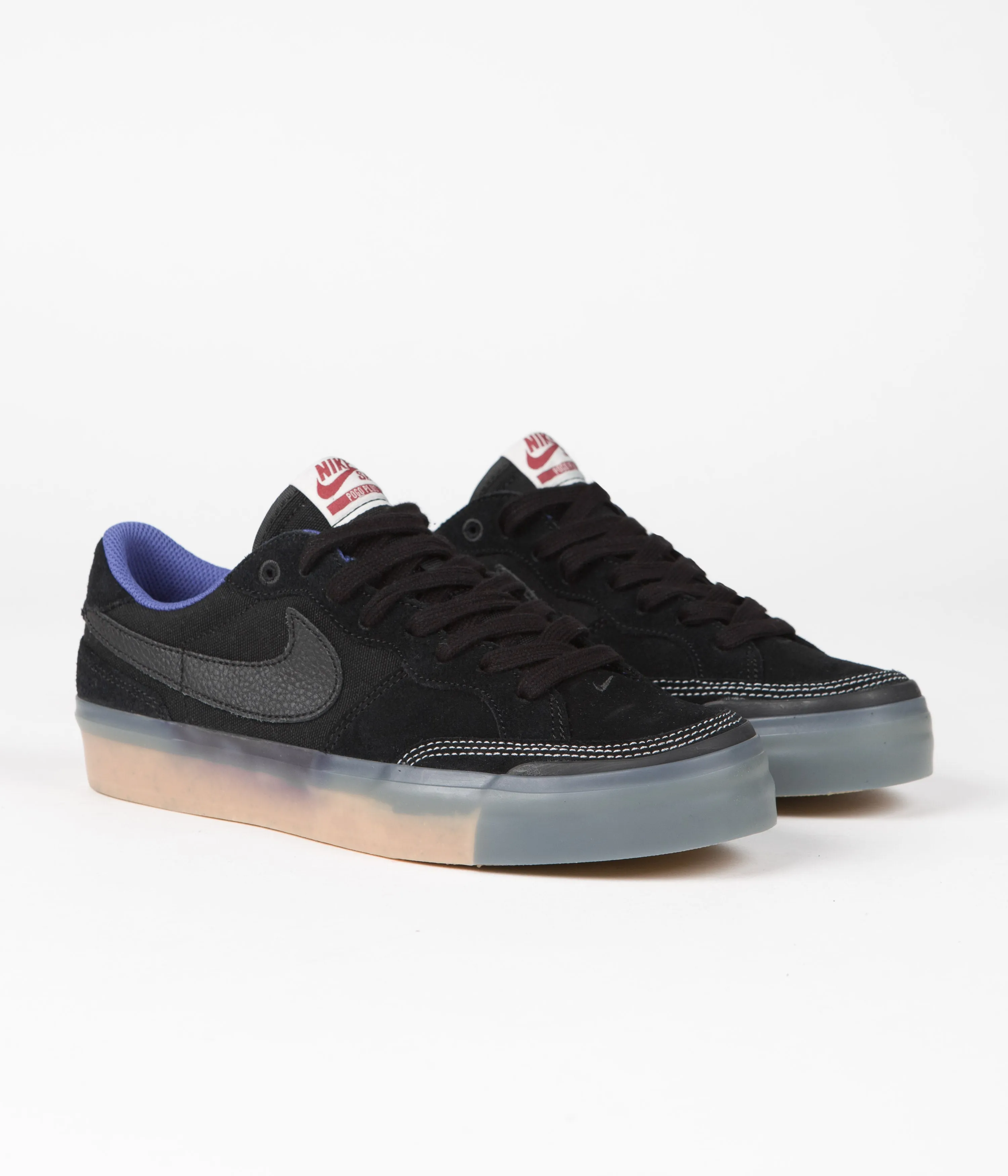 Nike SB Pogo Premium Shoes - Black / Black - Hyper Royal - Gum Light Brown