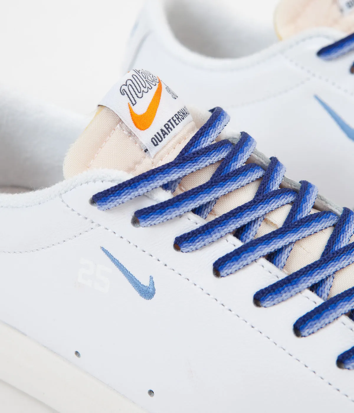 Nike SB x Quartersnacks Blazer Low XT Shoes - White / University Blue - Sail