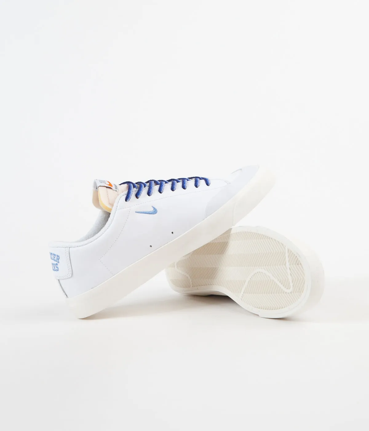 Nike SB x Quartersnacks Blazer Low XT Shoes - White / University Blue - Sail