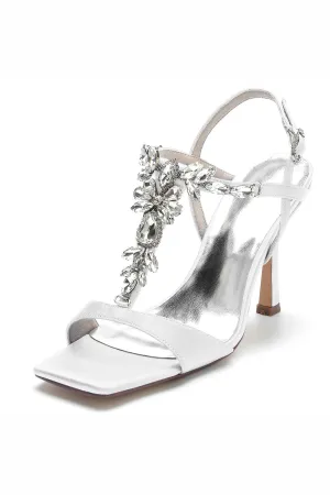 Open Toe Stiletto Heeled Sandals Wedding Party Prom Shoes