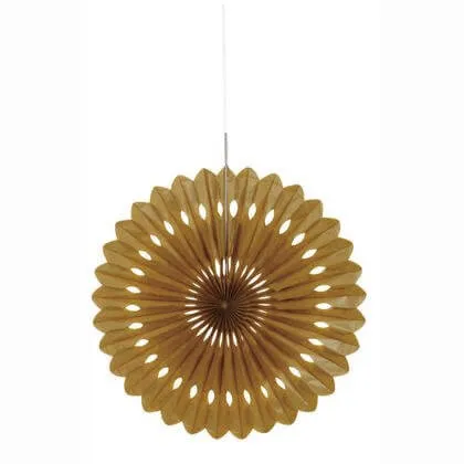 Paper Decorative Fan 16" Gold