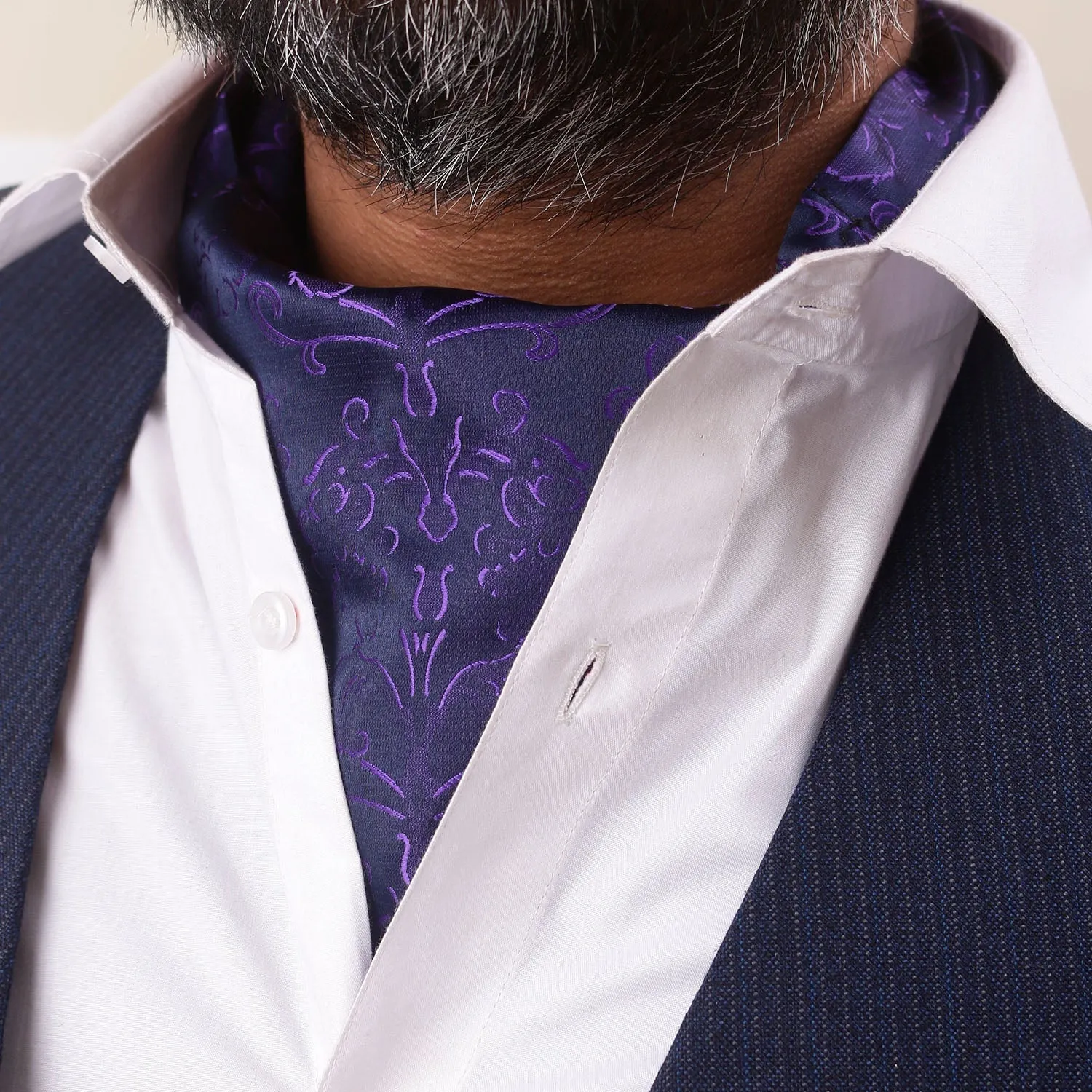 Peluche Opulent Ornament Blue Cravat for Men