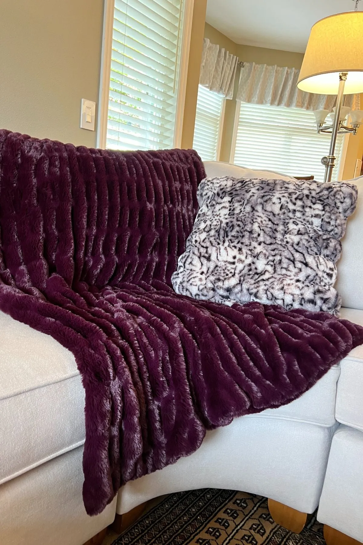 Pillow Sham - Royal Opulence Faux Furs (Merlot - Only One 18" & 20" Sham Left!)