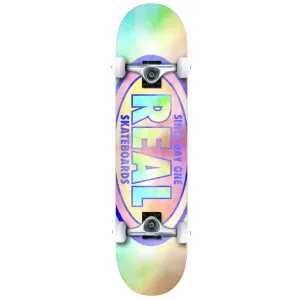 Real Oval Tie Dyes Skateboard Complete - 7.3" Pink/Blue