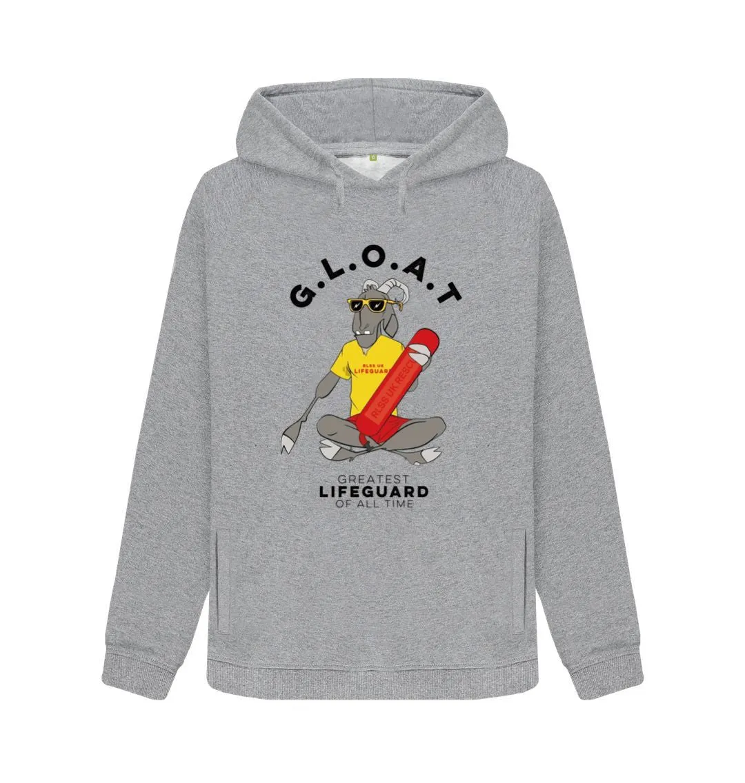 RLSS UK | G.L.O.A.T Women's Hoodie | 100% Organic Cotton Hooded Sweatshirt for Ladies