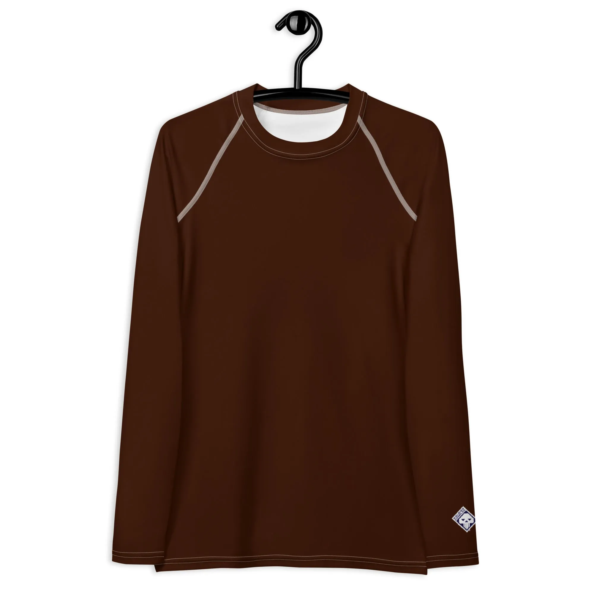 Sophisticated Sun Protection: Women's Solid Color Rash Guard - Chocolate