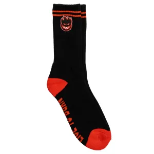 Spitfire Big Head Fill Embroidered Socks: Black/Red