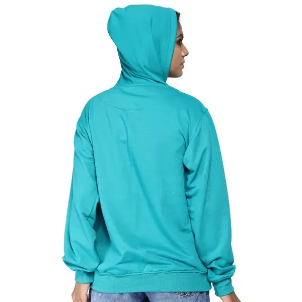 SXV Plain Solid Sweatshirt Hoodie For Women (TOURQUISE BLUE)