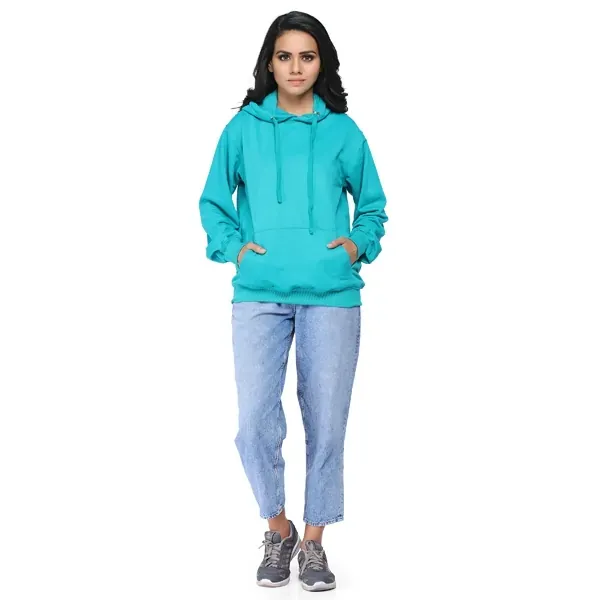 SXV Plain Solid Sweatshirt Hoodie For Women (TOURQUISE BLUE)