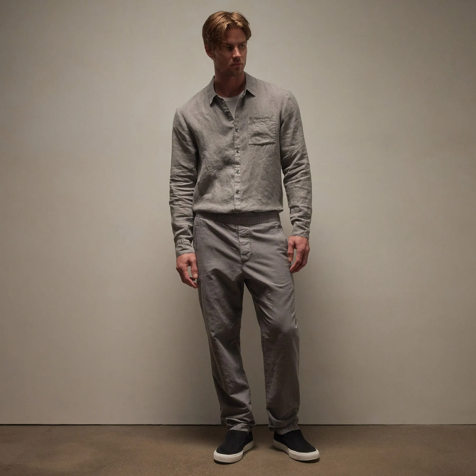 Textured Relaxed Pant - Silver Grey Pigment