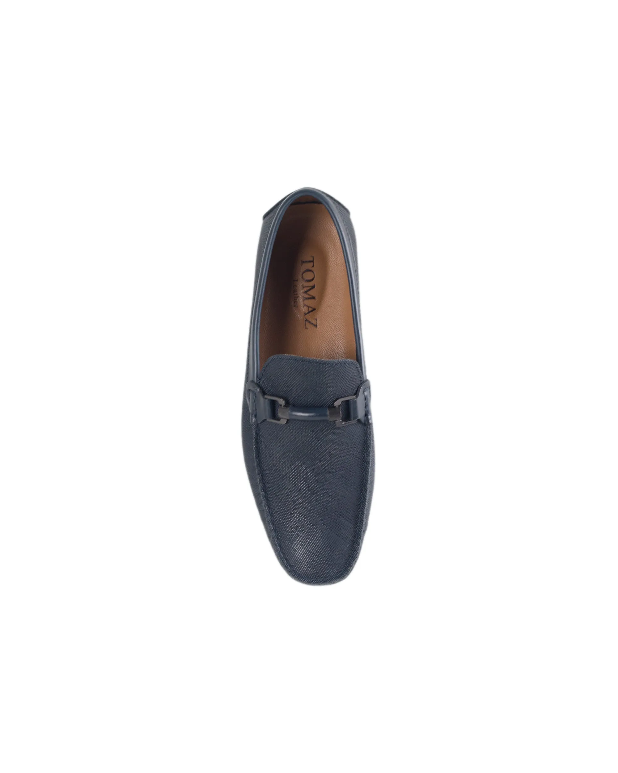 Tomaz BF283 Men's Buckle Moccasins (Navy)