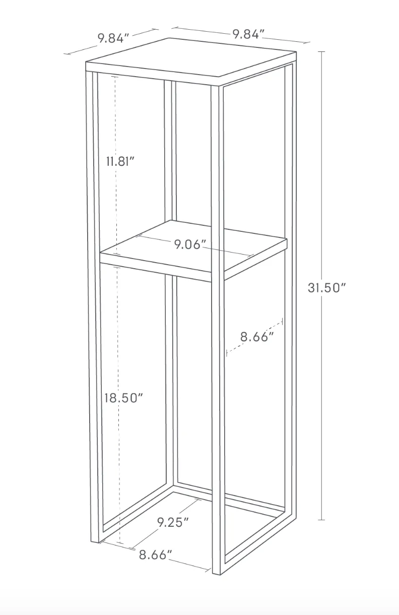 Two-Tier Display & Storage Shelf (31.5" H)  - Black