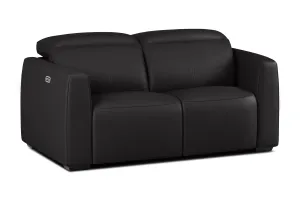 Valencia Carmen Leather 68.5" Loveseat Dual Recliner Lounge, Black