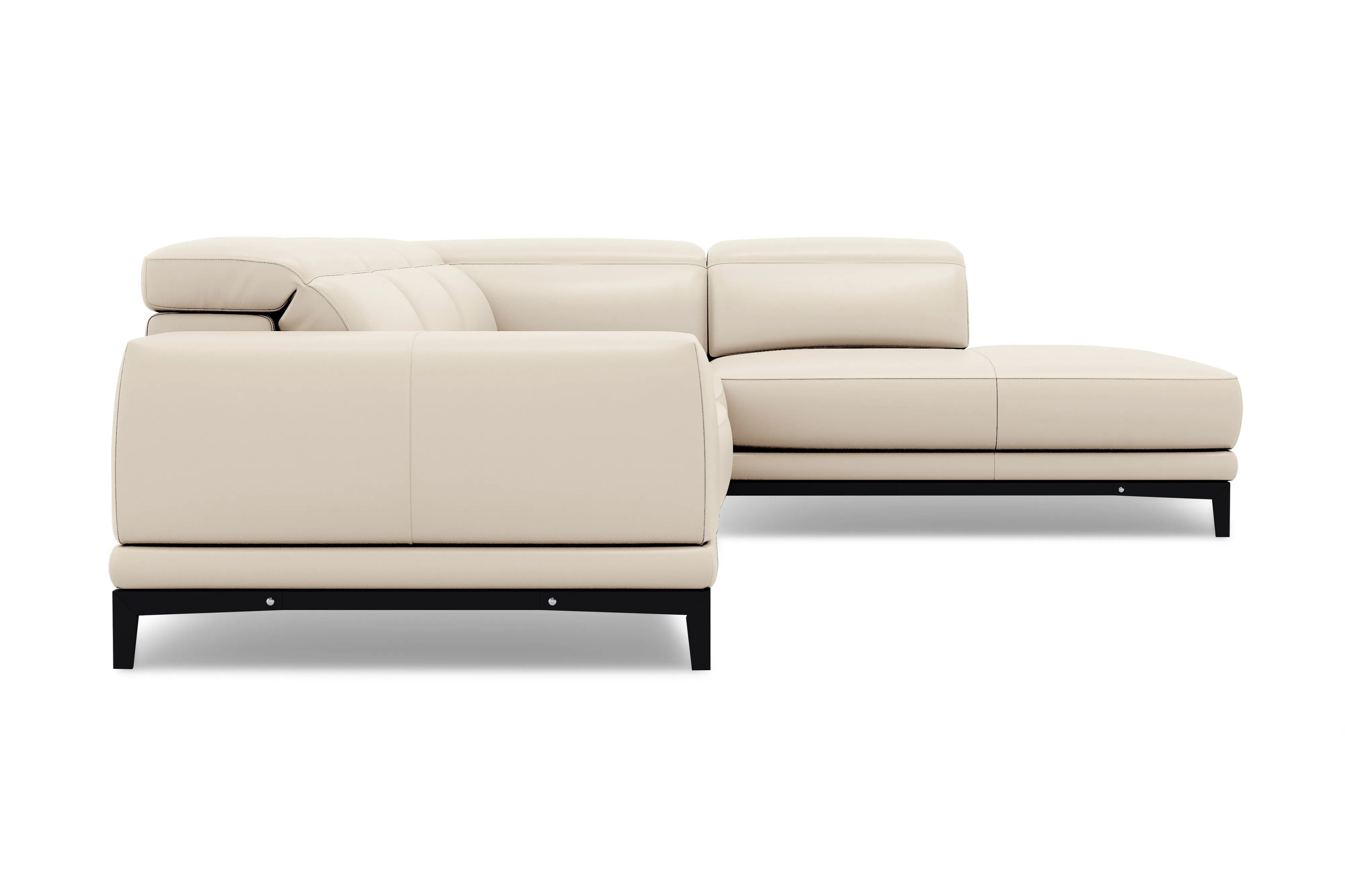 Valencia Valletta Top Grain Leather L-Shape with Right Chaise Sofa, Beige