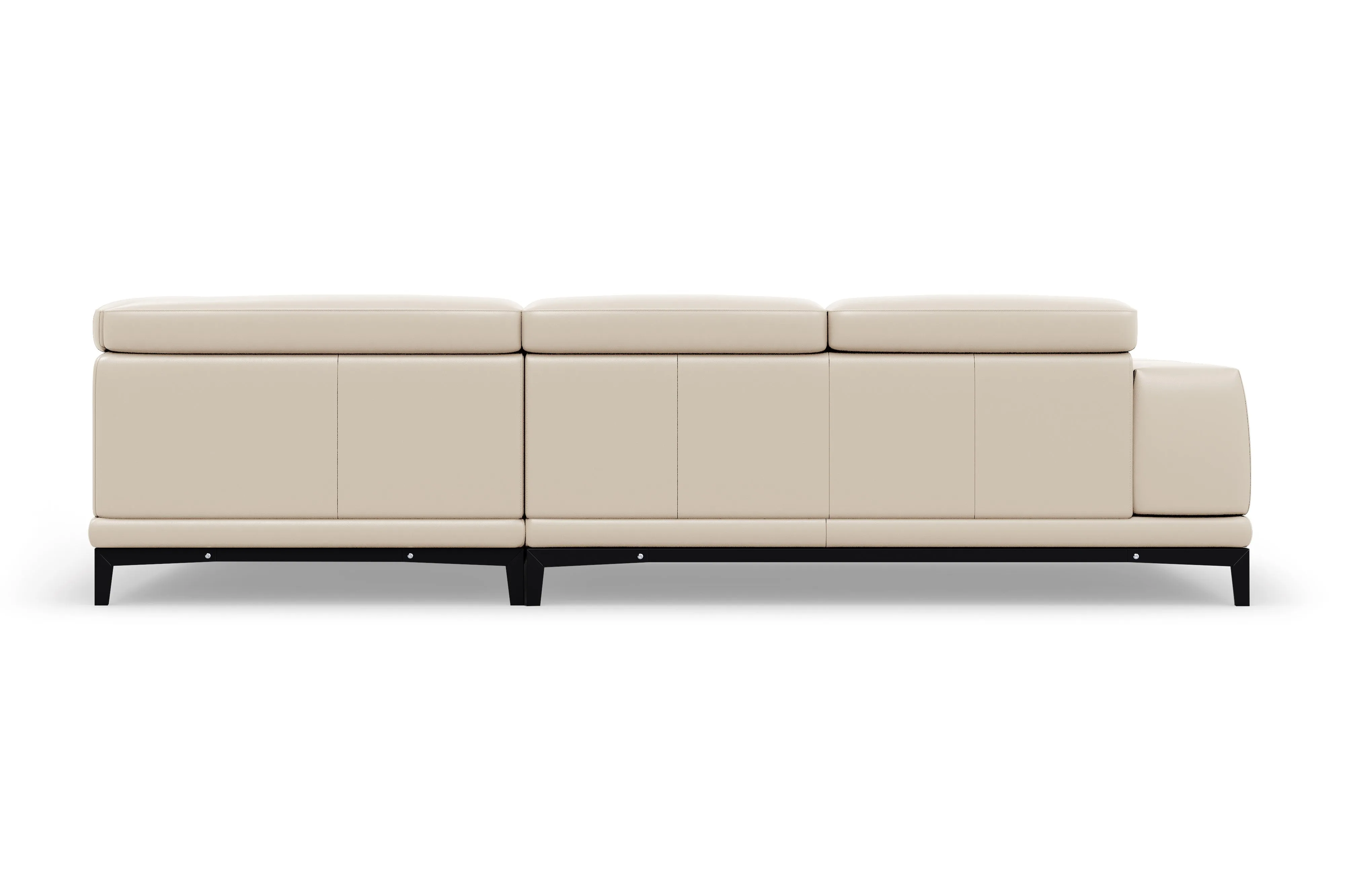 Valencia Valletta Top Grain Leather L-Shape with Right Chaise Sofa, Beige