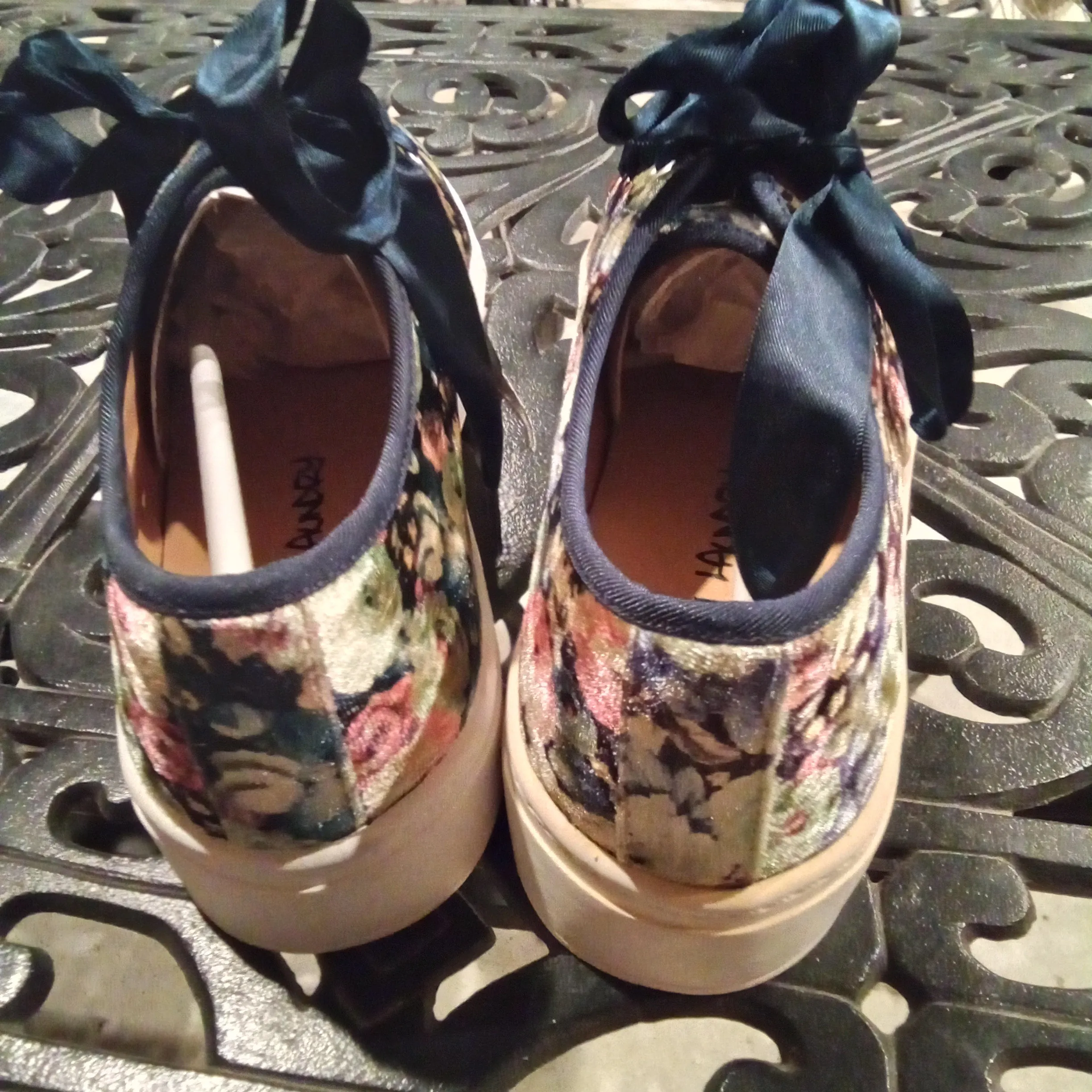 Velvet Floral Sneaker with Ribbon Laces | Dirty Laundry Josi