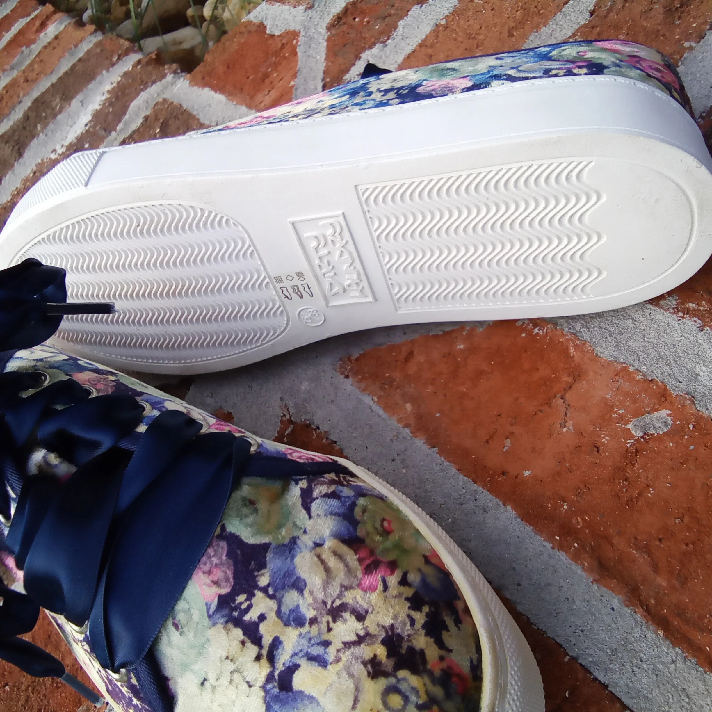 Velvet Floral Sneaker with Ribbon Laces | Dirty Laundry Josi