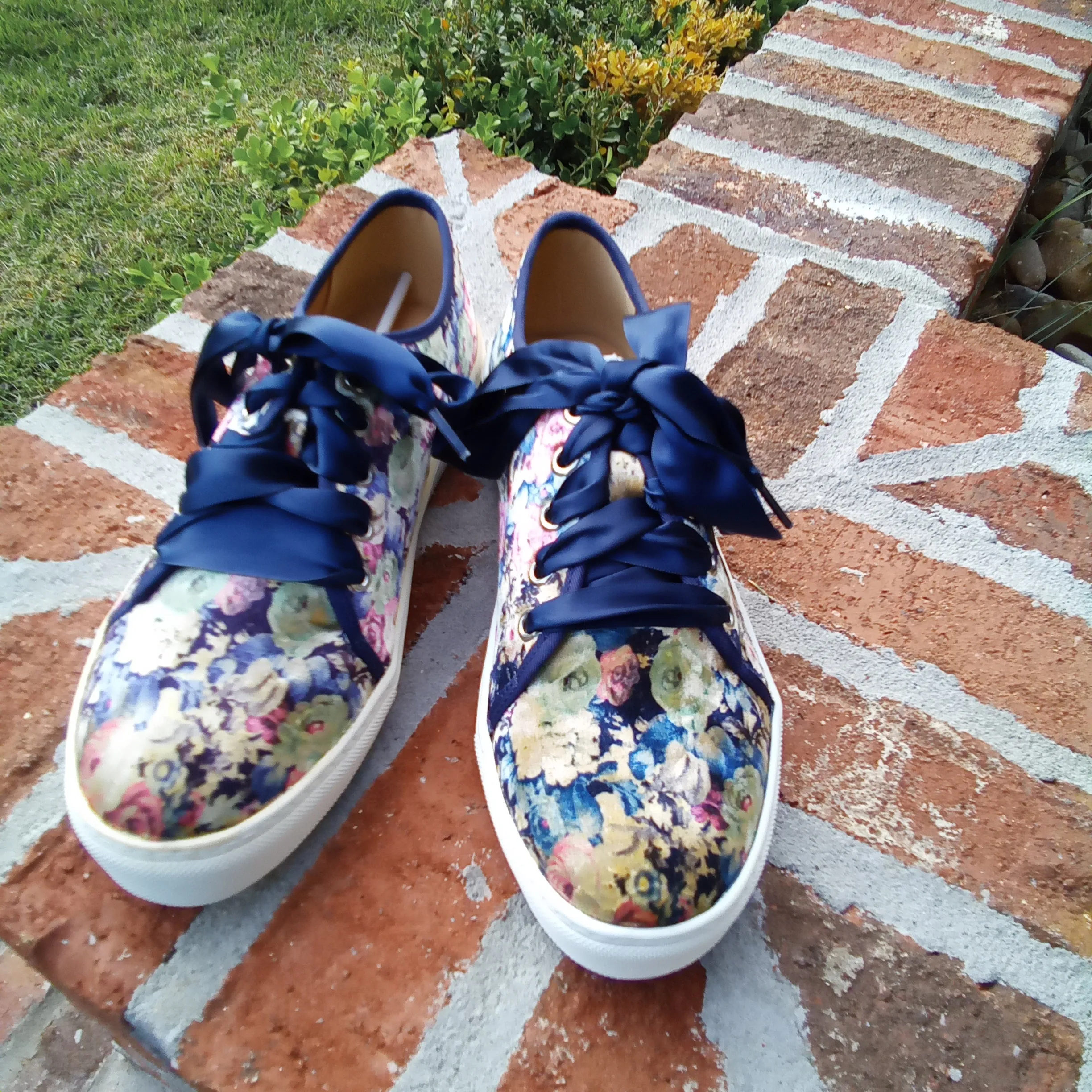 Velvet Floral Sneaker with Ribbon Laces | Dirty Laundry Josi