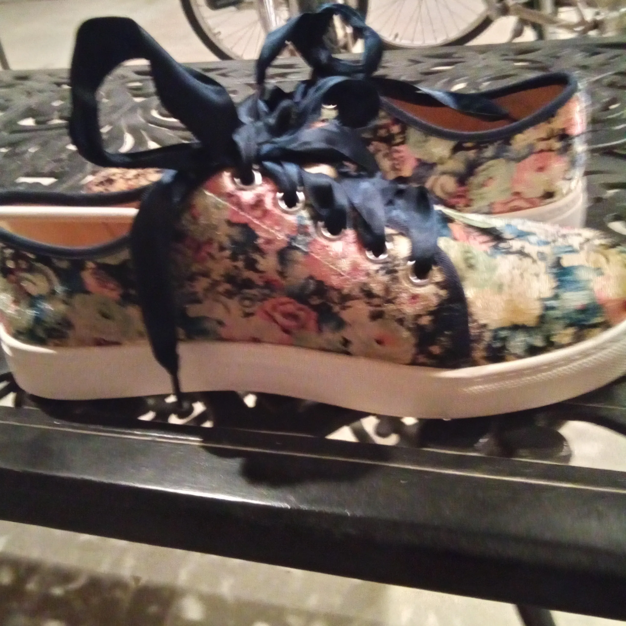 Velvet Floral Sneaker with Ribbon Laces | Dirty Laundry Josi