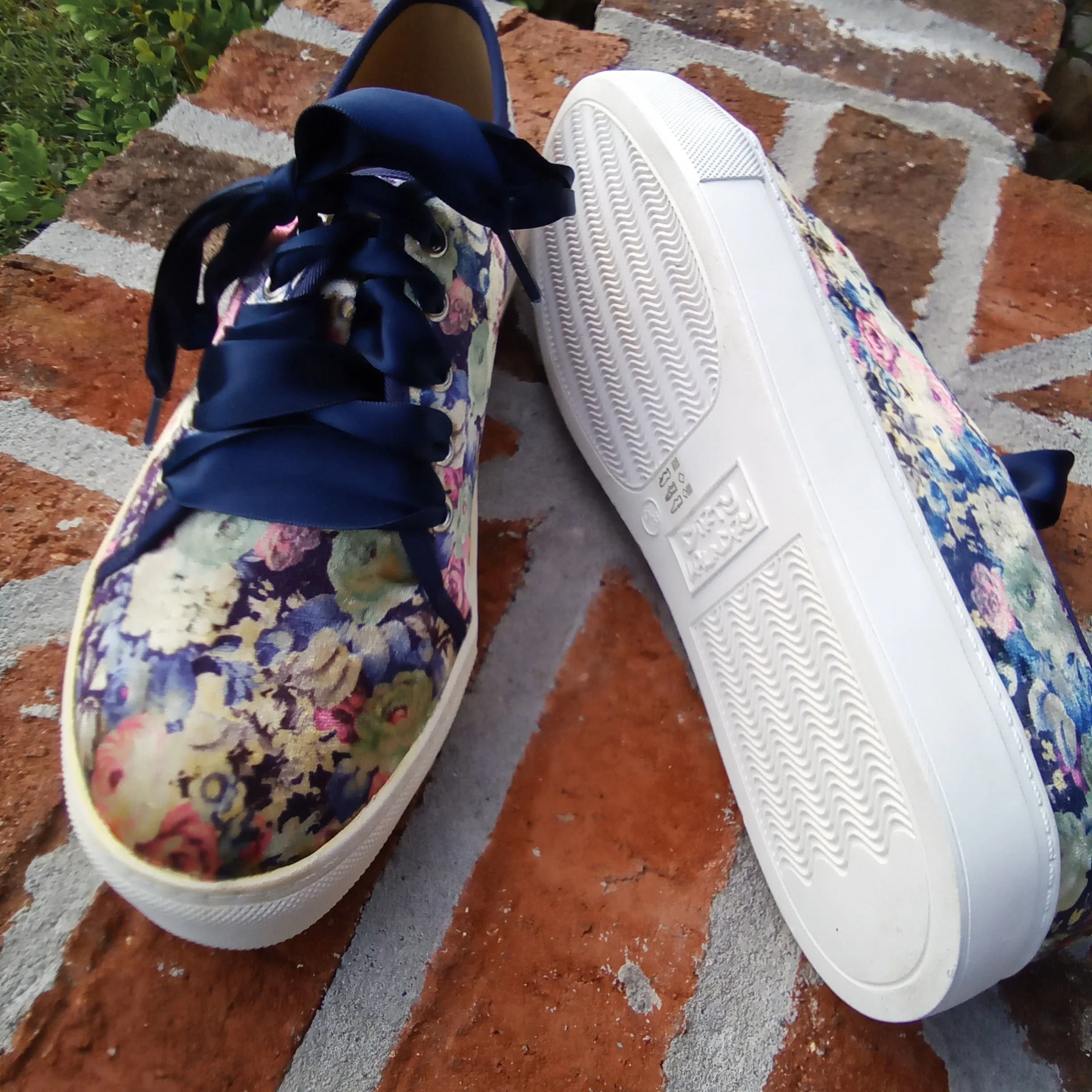 Velvet Floral Sneaker with Ribbon Laces | Dirty Laundry Josi