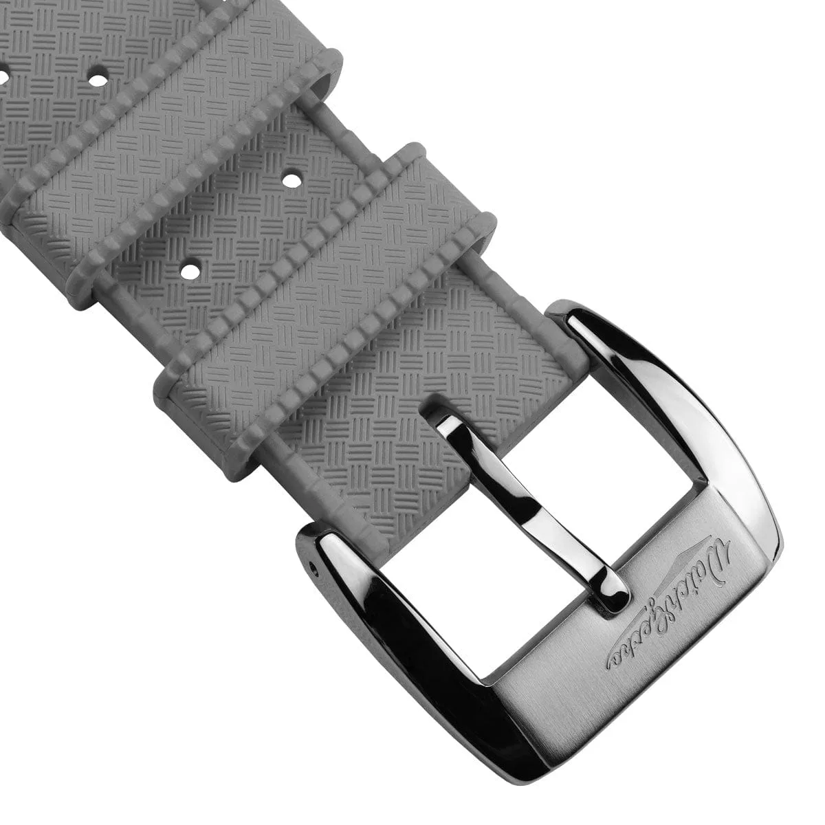 WatchGecko Vintage Tropical Style FKM Rubber Watch Strap - Grey