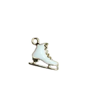 White Enamel Ice Skate Charm