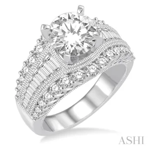 White Gold Diamond Engagement Ring Semi-Mount