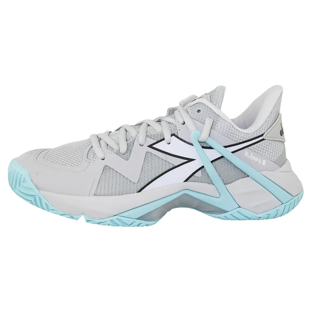 Women's B.Icon 2 AG Tennis Shoes Silver DD and Aruba Blue