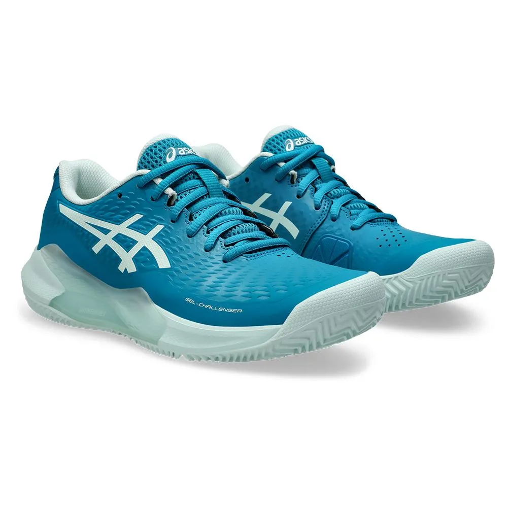 Womens Gel-Challenger 14 Clay Tennis Shoes Teal Blue and Soothing Sea