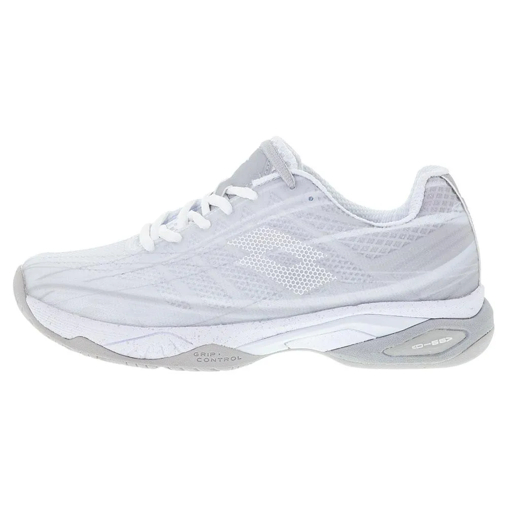 Women's Mirage 300 Speed Tennis Shoes All White and Silver Metal 2