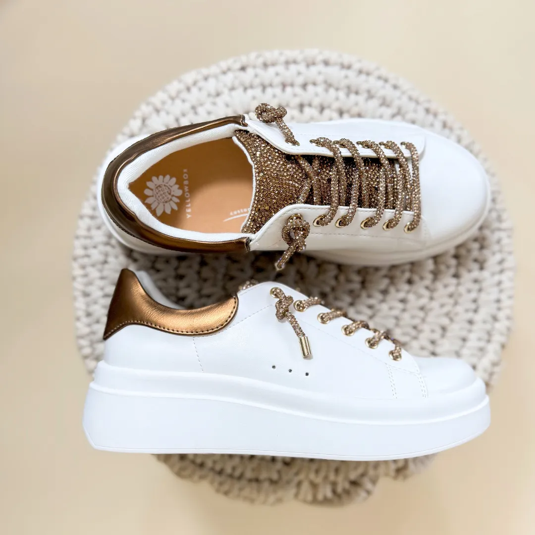 Yellow Box | Earl Rhinestone Sneaker in Bronze